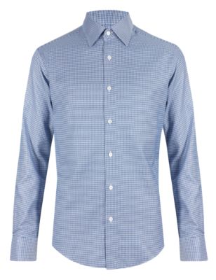 Pure Cotton Tailored Fit Textured Shirt
